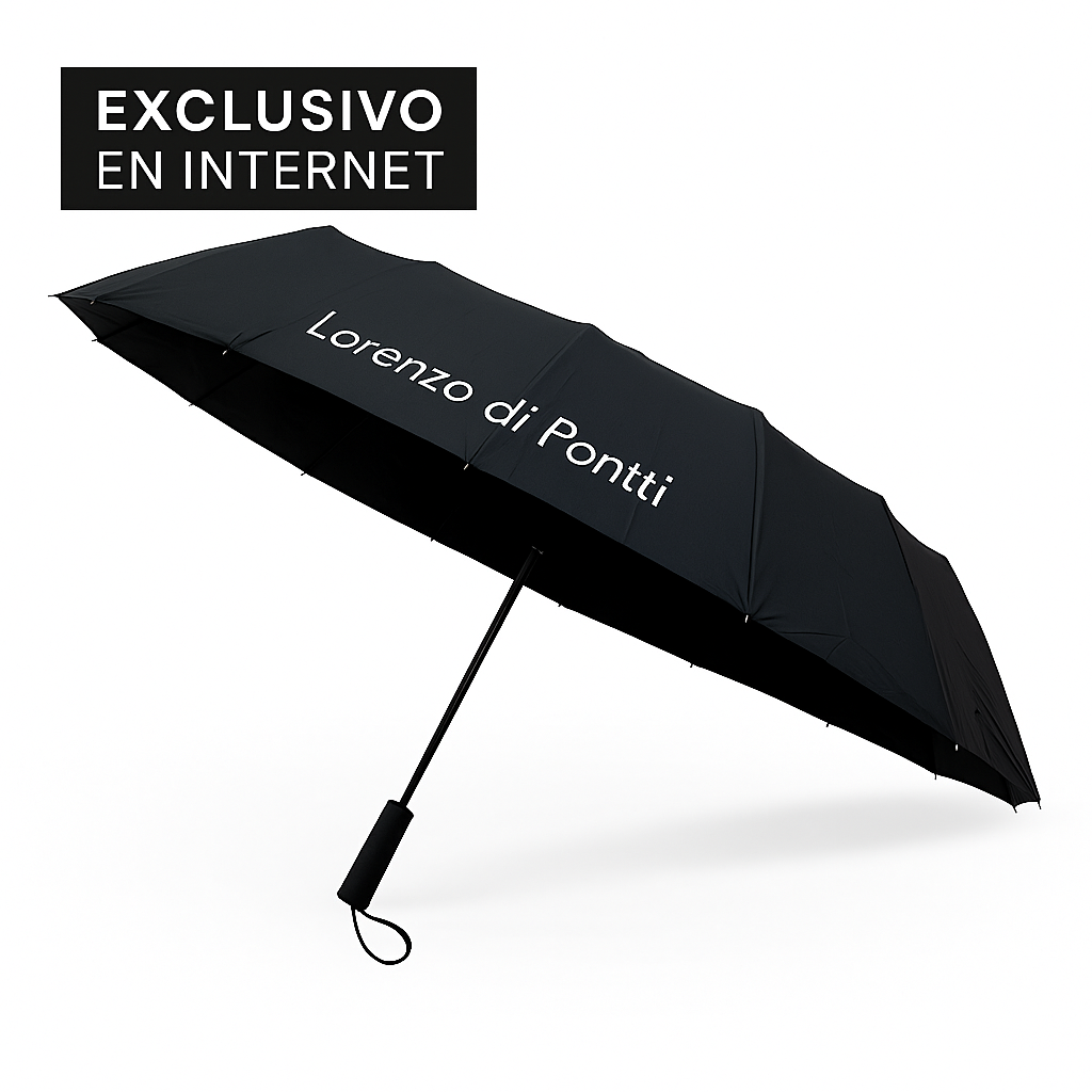 Paraguas Negro Plegable - Lorenzo di Pontti
